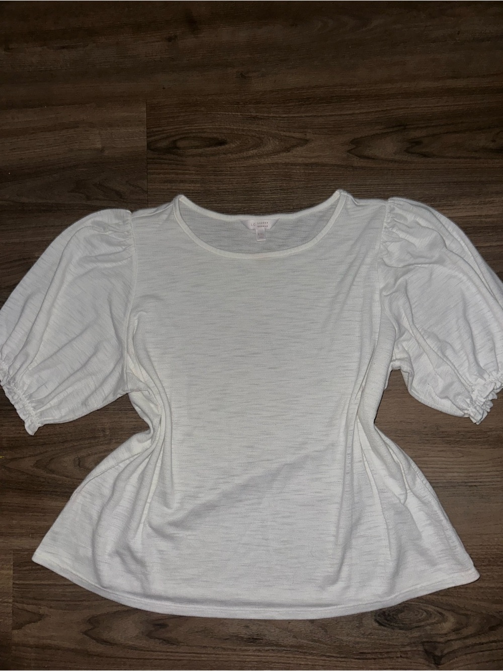 LC Lauren Conrad White Puff Sleeve Tee